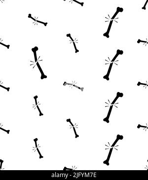 Icona osso rotto umano disegno vettoriale del modello senza giunture Illustrazione Vettoriale