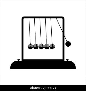 Icona di oscillazione, conservazione di Momentum, fisica Scienza Educazione icona Vector Art Illustrazione Illustrazione Vettoriale