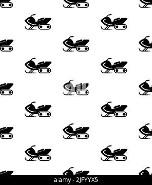 Snowmobile icona Seamless Pattern, Snow Scooter Motorized Vector Art Illustrazione Illustrazione Vettoriale