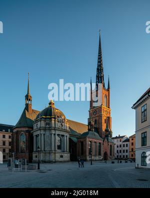 Esterno della Chiesa di Riddarholmen, Gamla Stan, Stoccolma, Sodermanland e Uppland, Svezia, Scandinavia, Europa Foto Stock