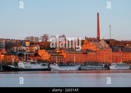 Vista verso Sodermalm all'alba, Stoccolma, Sodermanland e Uppland, Svezia, Scandinavia, Europa Foto Stock