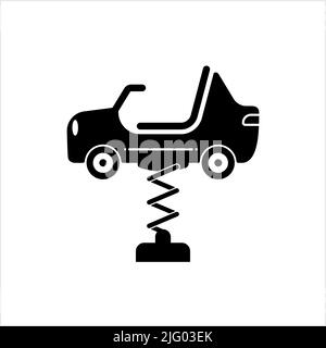 Car Spring Swing Toy icona, Spring Rider icona, rocking Toy icona Vector Art Illustrazione Illustrazione Vettoriale