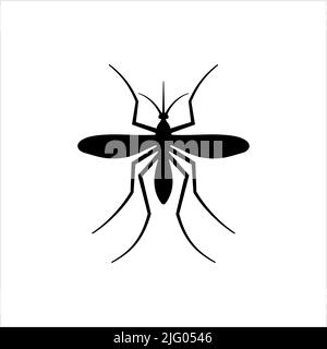 Mosquito icona, Mosquitos Insect icona Vector Art Illustrazione Illustrazione Vettoriale