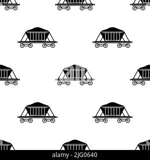 Train Cargo icona senza cuciture Pattern, Rail Transport Cargo, Freight Wagon Vector Art Illustration Illustrazione Vettoriale