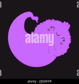 Cute Clipart Halloween Ghost Illustration in stile Cartoon. Fumetto clip Art Ghost. Illustrazione vettoriale di un mostro di Halloween per gli adesivi, bambino Illustrazione Vettoriale