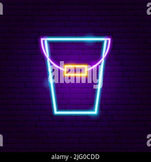 Cartello al neon della benna Illustrazione Vettoriale