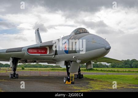 Avro Vulcan B.2 XJ823, (V.Bomber) mostra a Solway Aviation Foto Stock