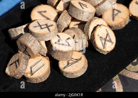 Runa di legno Foto Stock