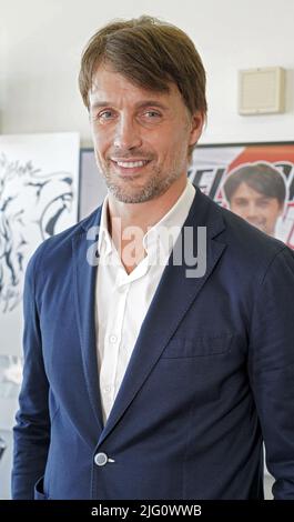 Vercelli, Italia. 6th luglio 2022. Presentazione di massimo Paci, nuovo allenatore di Pro Vercelli 2022/23. Credit: Giorgio Morera/Alamy Live News Foto Stock