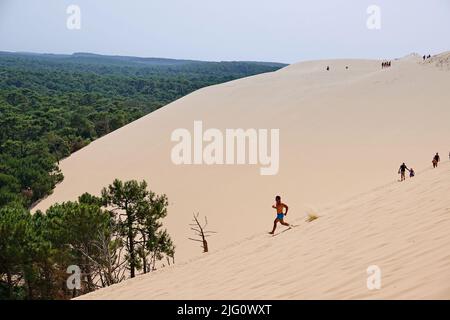 Dune du Pyla - la più grande duna di sabbia in Europa, Aquitania, Francia - Agosto 2018 Foto Stock