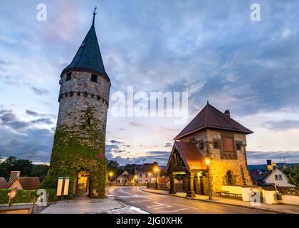 Torre delle streghe e Torre della Guardia a Bad Homburg vicino a Francoforte in Germania Foto Stock