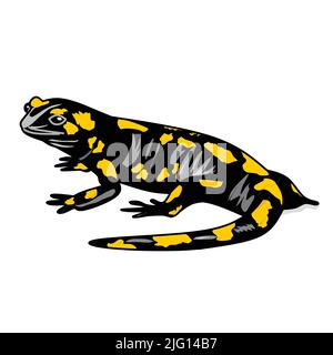 scorta di illustrazione vettoriale di salamandra nera Illustrazione Vettoriale