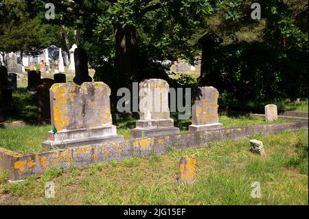 Una vista dello storico cimitero commemorativo di Dennis a Cape Cod, Massachusetts, USA Foto Stock