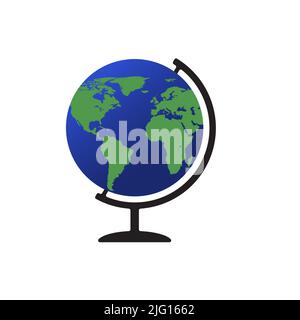 Icona del globo vettoriale isolata su sfondo bianco Illustrazione Vettoriale