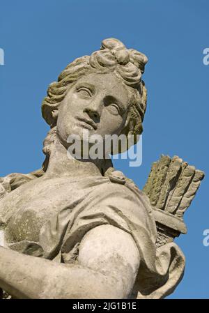 Artemis dea della caccia, statua barocca Foto Stock