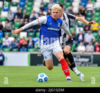 Linfield Vs St Mirren, sabato 2nd luglio 2022, Windsor Park, Belfast Foto Stock