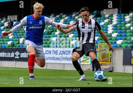 Linfield Vs St Mirren, sabato 2nd luglio 2022, Windsor Park, Belfast Foto Stock