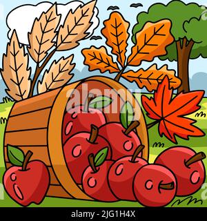 Grazie cartoon colorato Apple Cartoon Illustrazione Vettoriale