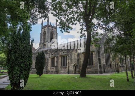 La chiesa di San Giovanni Evangelista è una chiesa anglicana ridondante nel centro di Leeds, West Yorkshire, Regno Unito. Foto Stock