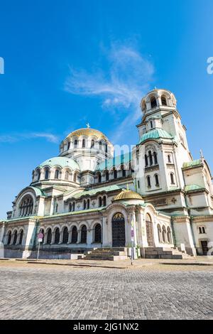 Cattedrale Alexander Nevsky a Sofia, Bulgaria. La chiesa ortodossa è il punto di riferimento più famoso di Sofia, Bulgaria Foto Stock