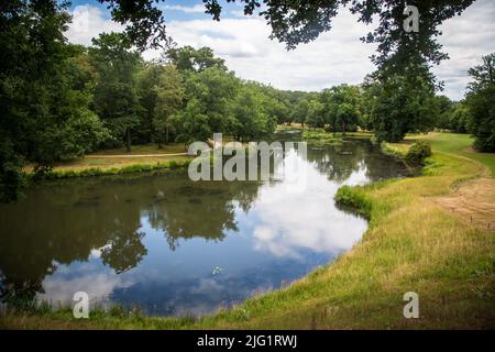 Fürst-Pückler-Parco Bad Muskau, Sassonia, Germania Foto Stock