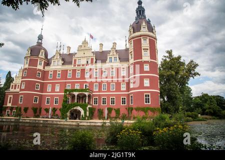 Bad Muskau castello, Sassonia, Germania Foto Stock