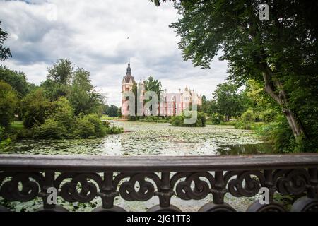 Bad Muskau castello, Sassonia, Germania Foto Stock