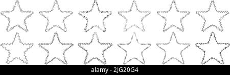 Collezione di stelle a forma di corona elemento decorativo per celebrazione e biglietto di auguri Illustrazione Vettoriale