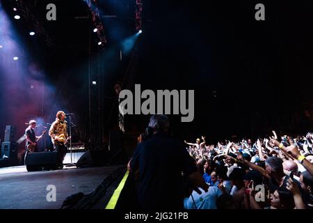 Foto del concerto di Liam Gallagher sul palco del Lucca Summer Festival in Italia Foto Stock