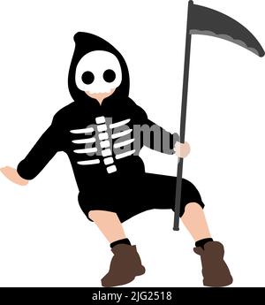 Illustrazione dei bambini del costume di Halloween felice Illustrazione Vettoriale