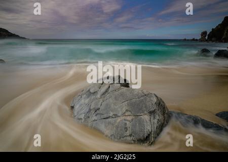 Spiaggia di Dalmore, Isola di Lewis, Ebridi esterne, Scozia. Foto Stock