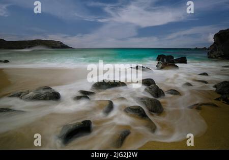 Spiaggia di Dalmore, Isola di Lewis, Ebridi esterne, Scozia. Foto Stock