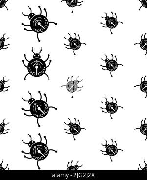 Ladybug icona senza giunture modello, Insect icona, Coccinellidae, Ladybirds icona Vector Art Illustrazione Illustrazione Vettoriale