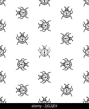 Ladybug icona senza giunture modello, Insect icona, Coccinellidae, Ladybirds icona Vector Art Illustrazione Illustrazione Vettoriale
