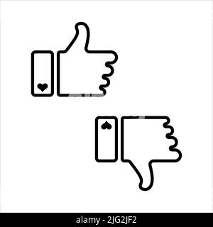 Come un'icona non simile, Thumbs Up Thumbs Down Icon disegno vettoriale Illustrazione Vettoriale