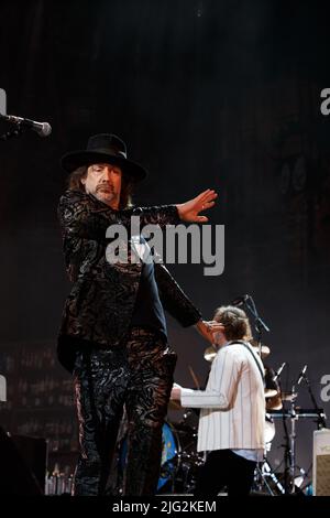 Toronto, Canada. 06th luglio 2022. Cantante Chris Robinson dei Black Crowes durante il tour Shake Your Money Maker a Toronto, Canada Credit: Bobby Singh/Alamy Live News Foto Stock