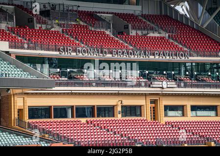 7 luglio 2022: Stand Sir Donald Bradman all'Adelaide Oval Foto Stock