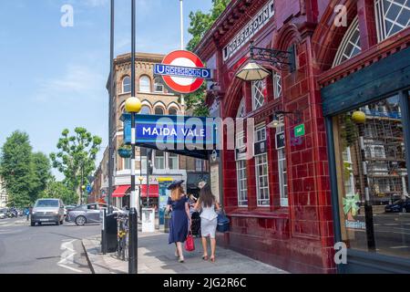 Londra - Giugno 2022: Stazione della metropolitana Maida vale, stazione della metropolitana Bakerloo line su Elgin Avenue nel W9 West London. Foto Stock