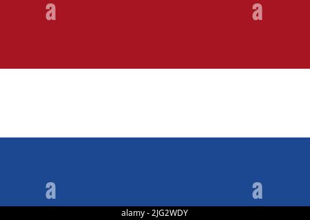 Vettore bandiera dei Paesi Bassi. Colori e proporzioni ufficiali. Illustrazione Vettoriale