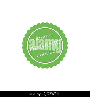 Badge vettoriali, adesivi, logo, timbro. Prodotto organico. Etichette per prodotti biologici, naturali ed ecologici. Illustrazione Vettoriale