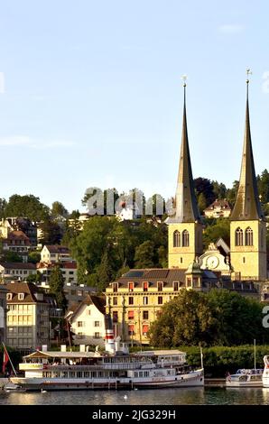 Chiesa di San Leodegar, Svizzera, Lucerna Foto Stock