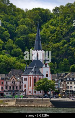 Chiesa Collegiata di San Goar, Germania, Renania-Palatinato, San Goar Foto Stock