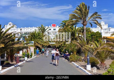 Riu hotel, grande hotel tra Maspalomas e Playa del Ingles, Grand Canary, Isole Canarie, Spagna, Europa Foto Stock