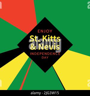 Immagine di saint kitts e nevis giorno di indipendenza in piazza e sfondo colorato Foto Stock