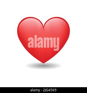 Cuore Amore Emoji icona oggetto simbolo gradiente Vector Art Design Cartoon sfondo isolato. Simbolo vettore emoji cuore rosso simbolo dell'amore. Illustrazione Vettoriale