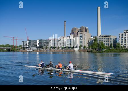 MAINOVA Heizkraftwerk West, Main, Frankfurt am Main, Hessen, Deutschland Foto Stock