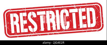 Testo LIMITATO scritto su un cartello rosso grungo. Foto Stock