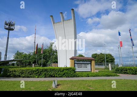 Luftbrückendenkmal, Flughafen, Francoforte sul meno, Hessen, Germania Foto Stock