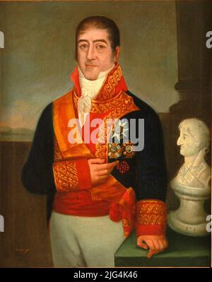 Ritratto di Juan José Ruiz de Apocada (1754-1865), Conte di Venadito e Capitano Generale della Marina. Ritratto militare. Ritratto di Juan José Ruiz de Apocada (1754-1865), Conte di Venadito e Capitano Generale della Marina. Ritratto militare Foto Stock