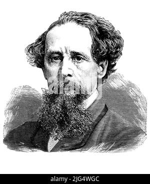 Charles John Huffam Dickens, al pseudonimo auch Boz, 7. Febbraio 1812 - 9. Juni 1870, War ein englischer Schriftsteller, digital restaurierte Reproduktion einer Originalvorlage aus dem 19. Jahrhundert, genaues Originaldatum nicht bekannt / Charles John Huffam Dickens, noto anche come Boz come pseudonimo, 7 febbraio 1812 19th - 9 giugno 1870, è stato un Foto Stock